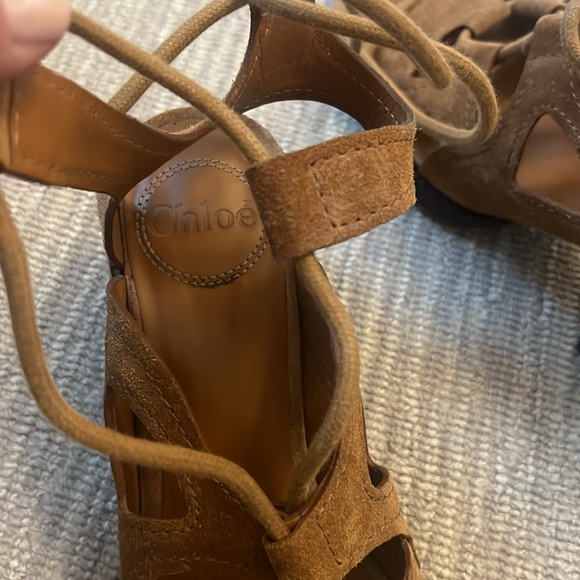 Camel suede CHLOE strappy sandal - Picture 3 of 3